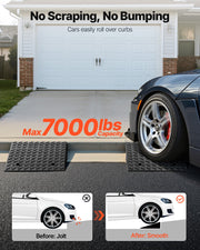 Driveway Curb Ramp, 3.175 Tons Load Capacity, 17.8 cm Rise Height Heavy Duty Curbside Bridge Ramp with V952-SJDLYPD20207V3IGL001V0