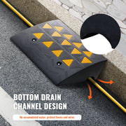 Rubber Curb Ramp 15.2 cm Rise Height Sidewalk Curb Ramp, 37 cm Width 49.1 cm Length Driveway Ramp for Curb, V952-SJDLYPDGB1197GOBVV0
