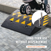 Rubber Curb Ramp 15.2 cm Rise Height Sidewalk Curb Ramp, 37 cm Width 49.1 cm Length Driveway Ramp for Curb, V952-SJDLYPDGB1197GOBVV0