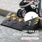 Rubber Curb Ramp 10.8 cm Rise Height Sidewalk Curb Ramp, 30 cm Width 50 cm Length Driveway Ramp for Curb, 15T V952-SJDLYPDGB1197IMYQV0