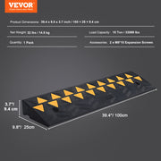 Rubber Curb Ramp 9.4 cm Rise Height Sidewalk Curb Ramp, 25 cm Width 100 cm Length Driveway Ramp for Curb, 15T V952-SJDLYPDGB139420KPV0