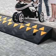 Rubber Curb Ramp 9.4 cm Rise Height Sidewalk Curb Ramp, 25 cm Width 100 cm Length Driveway Ramp for Curb, 15T V952-SJDLYPDGB139420KPV0