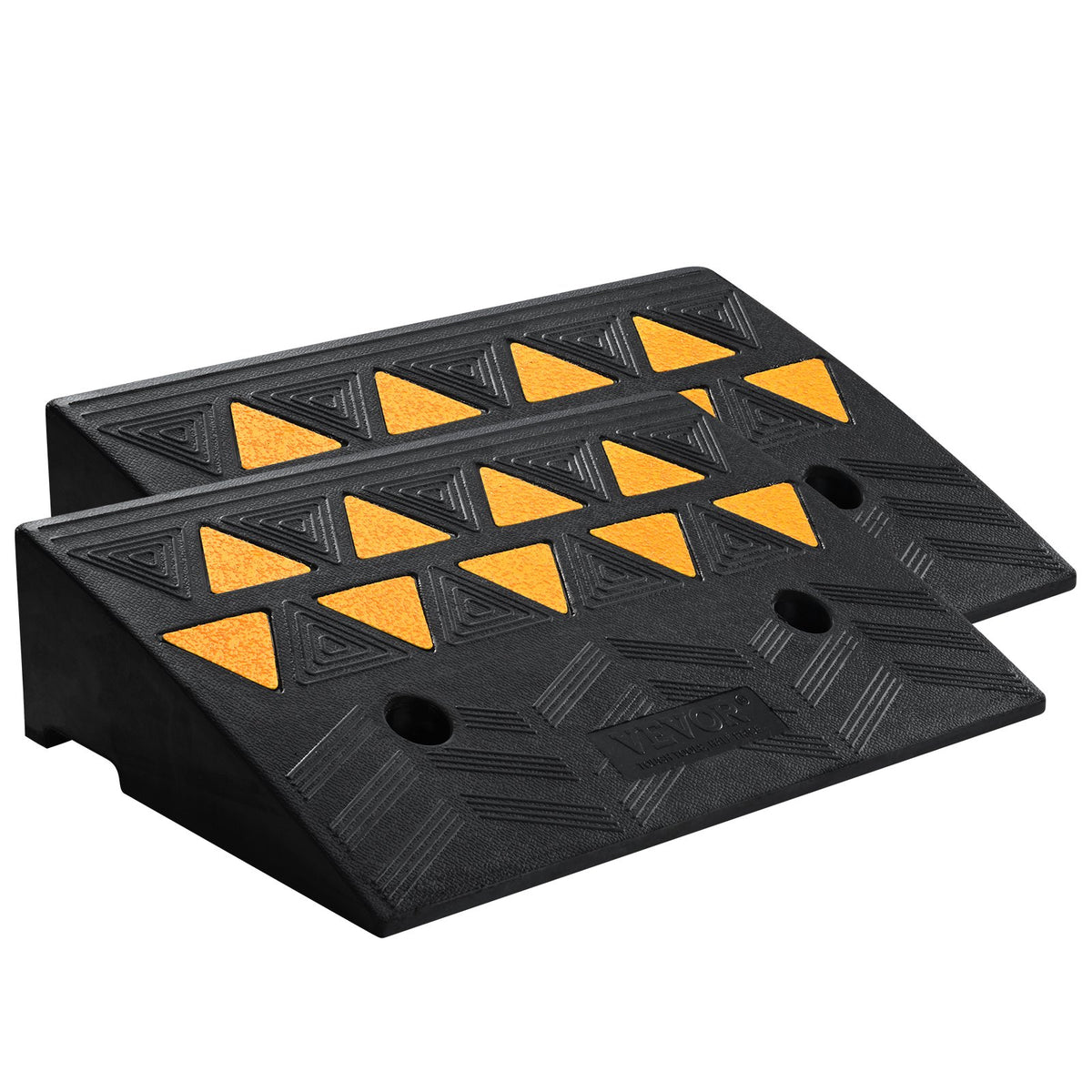Rubber Curb Ramp 2 Pack, 12.7 cm Rise Height Heavy-Duty 15 tons Load Capacity Threshold Ramps, Driveway Ramps V952-SJDLYPDGB2190CQUPV0