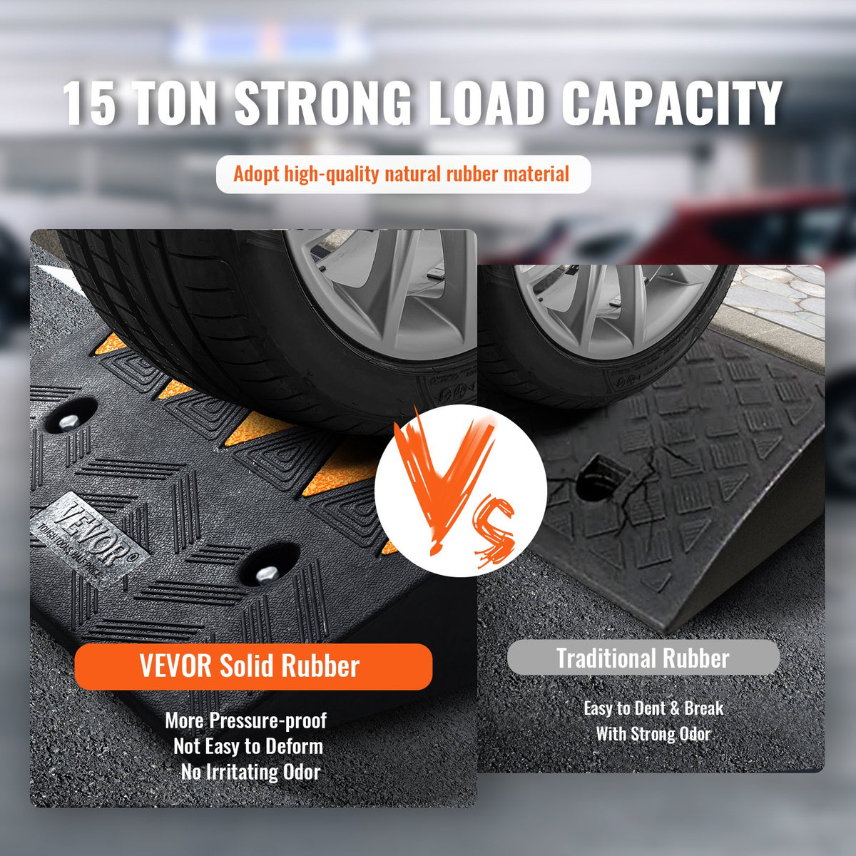 Rubber Curb Ramp 2 Pack, 12.7 cm Rise Height Heavy-Duty 15 tons Load Capacity Threshold Ramps, Driveway Ramps V952-SJDLYPDGB2190CQUPV0