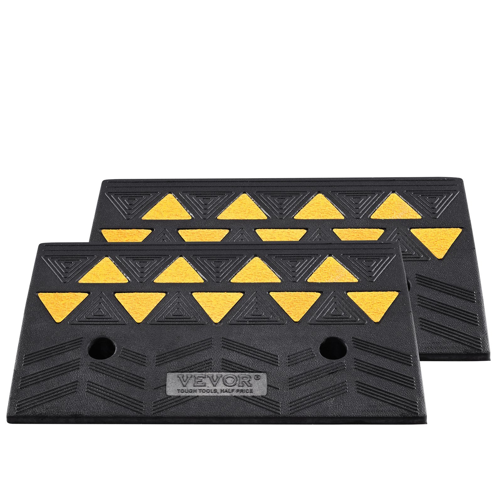 Rubber Curb Ramp 2 Pack, 12.7 cm Rise Height Heavy-Duty 15 tons Load Capacity Threshold Ramps, Driveway Ramps V952-SJDLYPDGB2190CQUPV0