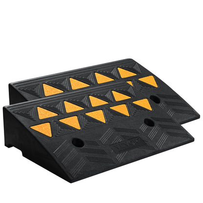 Rubber Curb Ramp 2 Pack, 12.7 cm Rise Height Heavy-Duty 15 tons Load Capacity Threshold Ramps, Driveway Ramps V952-SJDLYPDGB2190CQUPV0