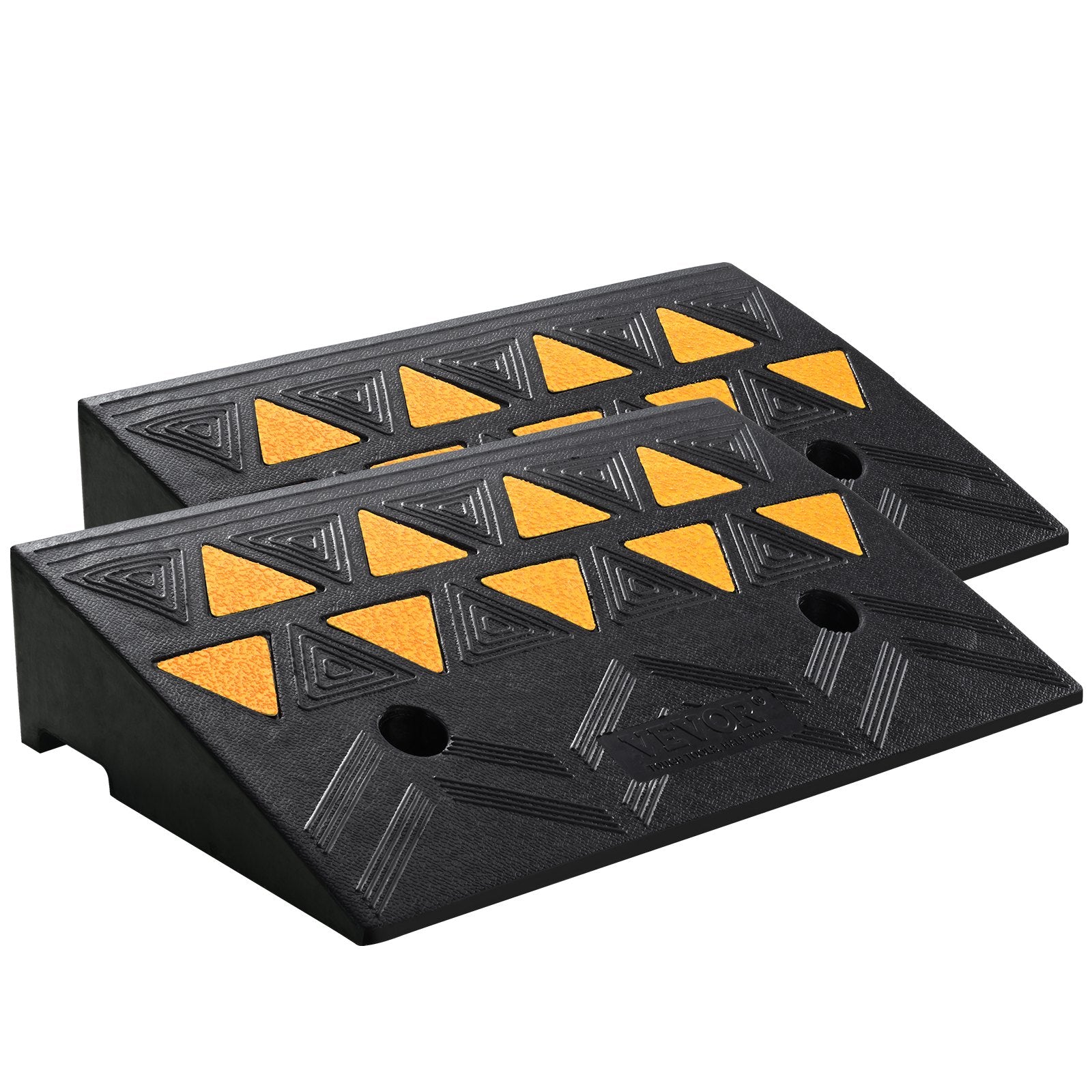 Rubber Curb Ramp 2 Pack, 11 cm Rise Height Heavy-Duty 15 tons Load Capacity Threshold Ramps, Driveway Ramps V952-SJDLYPDGB2197XYY7V0