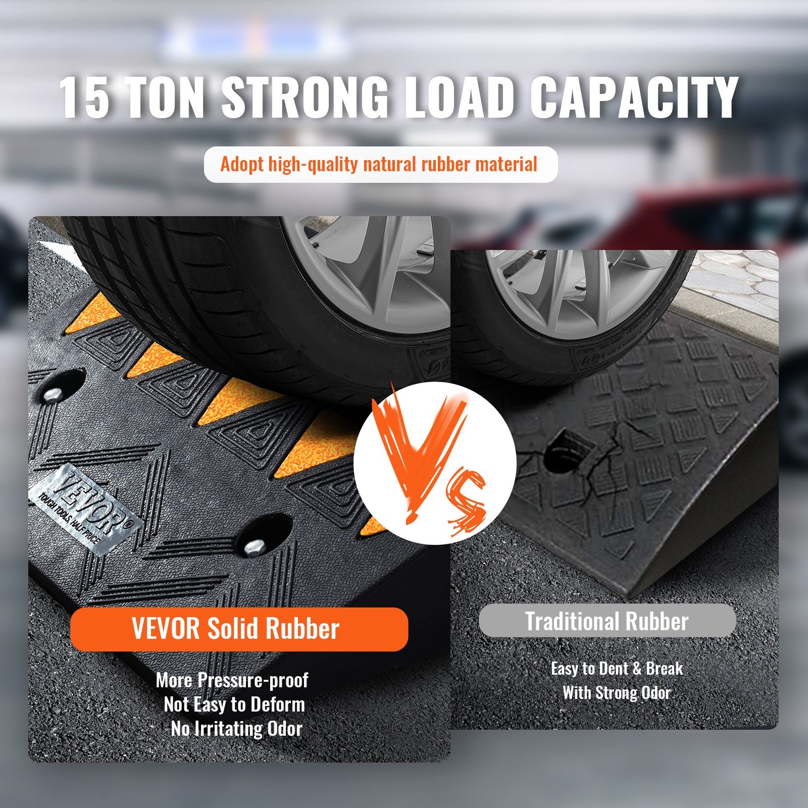 Rubber Curb Ramp 2 Pack, 11 cm Rise Height Heavy-Duty 15 tons Load Capacity Threshold Ramps, Driveway Ramps V952-SJDLYPDGB2197XYY7V0