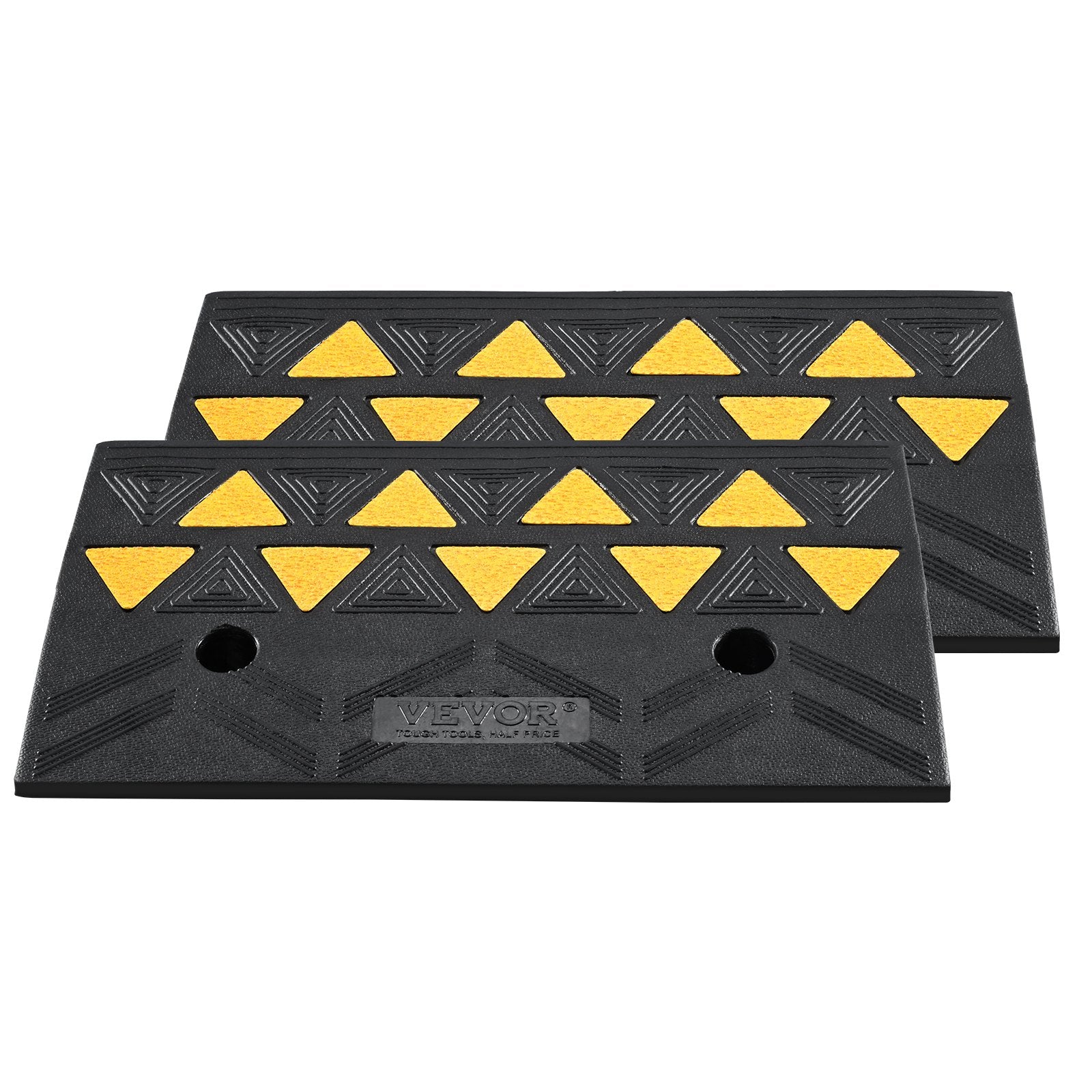 Rubber Curb Ramp 2 Pack, 11 cm Rise Height Heavy-Duty 15 tons Load Capacity Threshold Ramps, Driveway Ramps V952-SJDLYPDGB2197XYY7V0