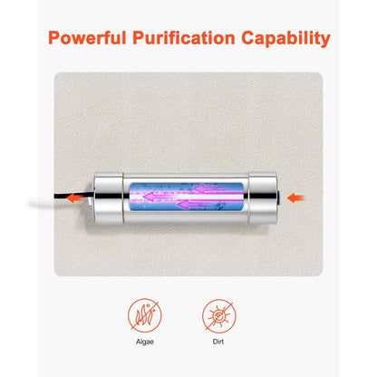 UV Water Purifier, 8W 1GPM, 220V Versatile Ultraviolet Water Purifier Filter with Stainless Steel Housing, V952-SJHXTUV8W1GPFDJEJV3