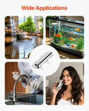 UV Water Purifier, 8W 1GPM, 220V Versatile Ultraviolet Water Purifier Filter with Stainless Steel Housing, V952-SJHXTUV8W1GPFDJEJV3
