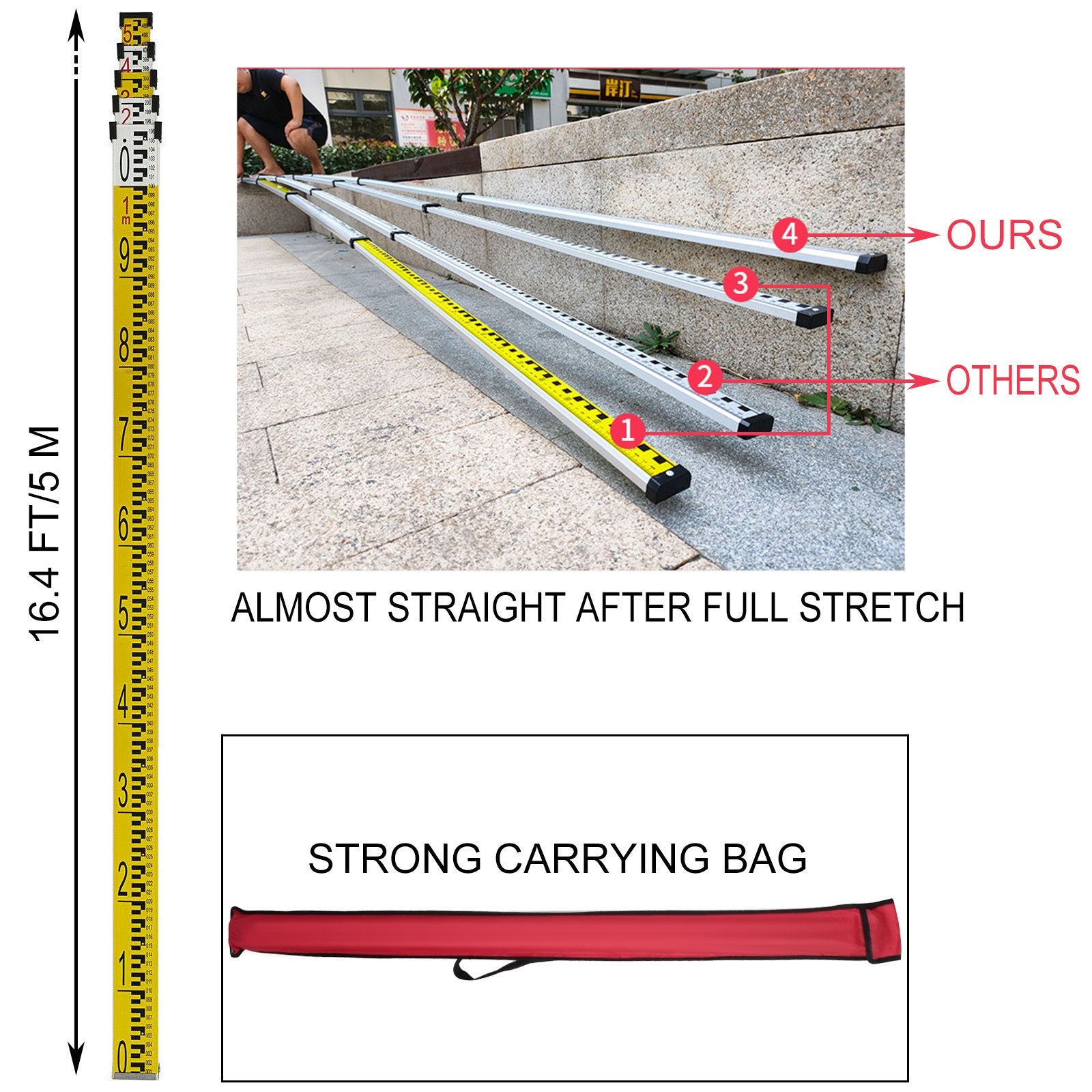 Super Combination 1.65m Aluminum Tripod + 5m Staff For Rotary Laser Leveltop V952-SJJ+BCZH000000001V0