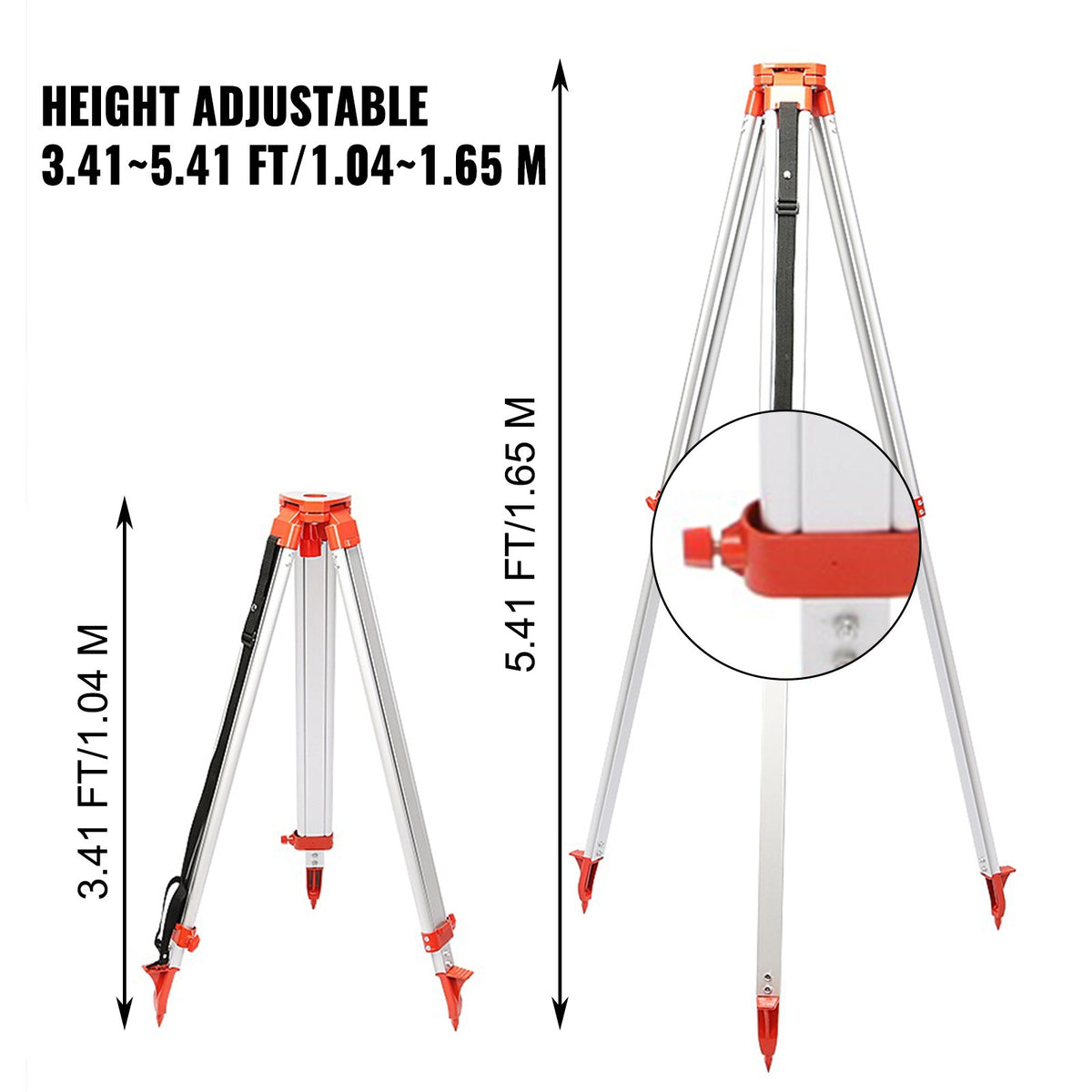 Super Combination 1.65m Aluminum Tripod + 5m Staff For Rotary Laser Leveltop V952-SJJ+BCZH000000001V0