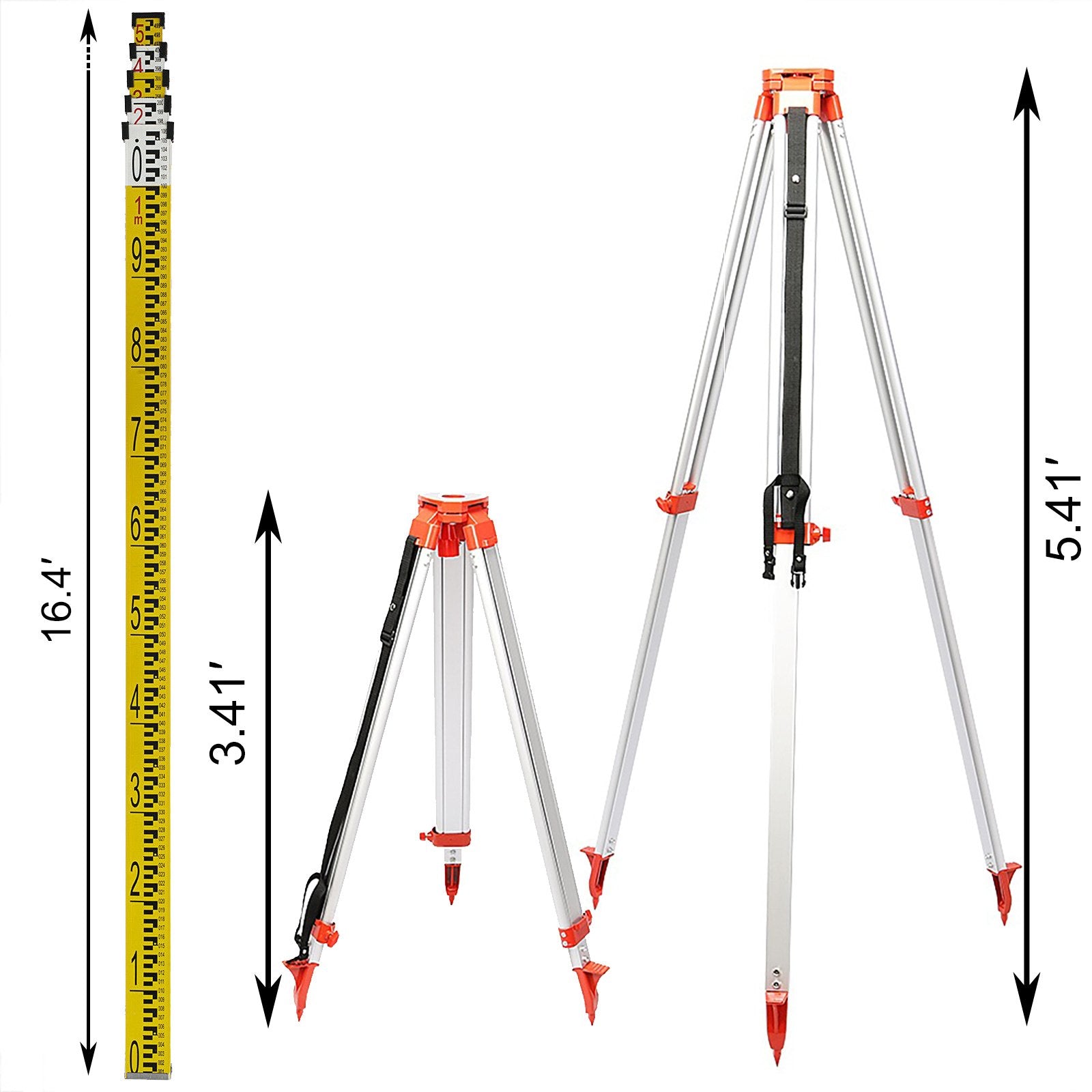 Super Combination 1.65m Aluminum Tripod + 5m Staff For Rotary Laser Leveltop V952-SJJ+BCZH000000001V0