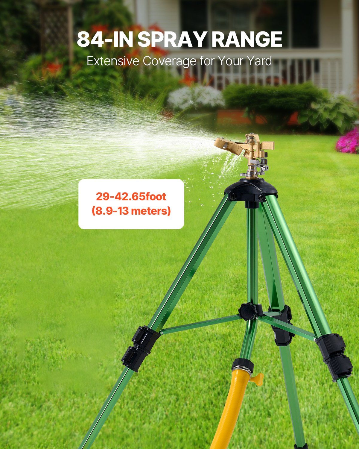 Impact Sprinkler on Tripod Base, 2 Packs, Heavy Duty Tripod Sprinklers with Brass Head & G3/4" Connector, 360 V952-SJJSSQLSZX2J3VCN2002V0