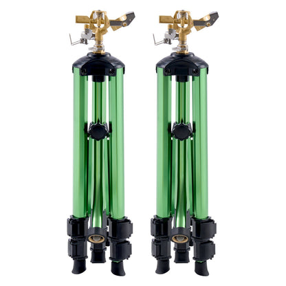 Impact Sprinkler on Tripod Base, 2 Packs, Heavy Duty Tripod Sprinklers with Brass Head & G3/4" Connector, 360 V952-SJJSSQLSZX2J3VCN2002V0