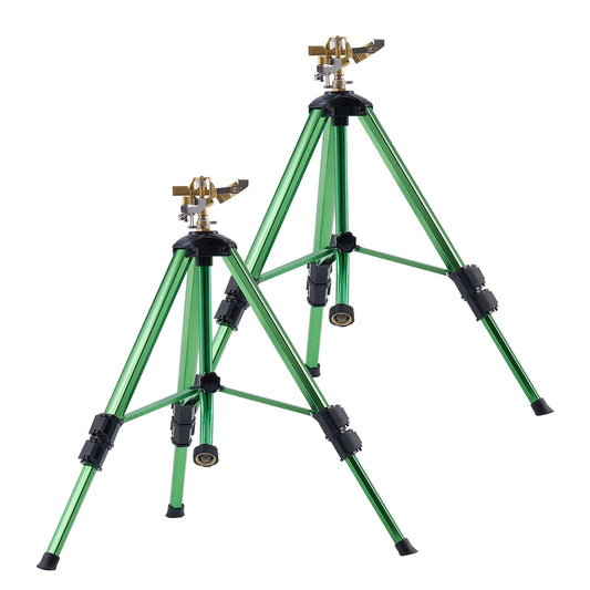 Impact Sprinkler on Tripod Base, 2 Packs, Heavy Duty Tripod Sprinklers with Brass Head & G3/4" Connector, 360 V952-SJJSSQLSZX2J3VCN2V0