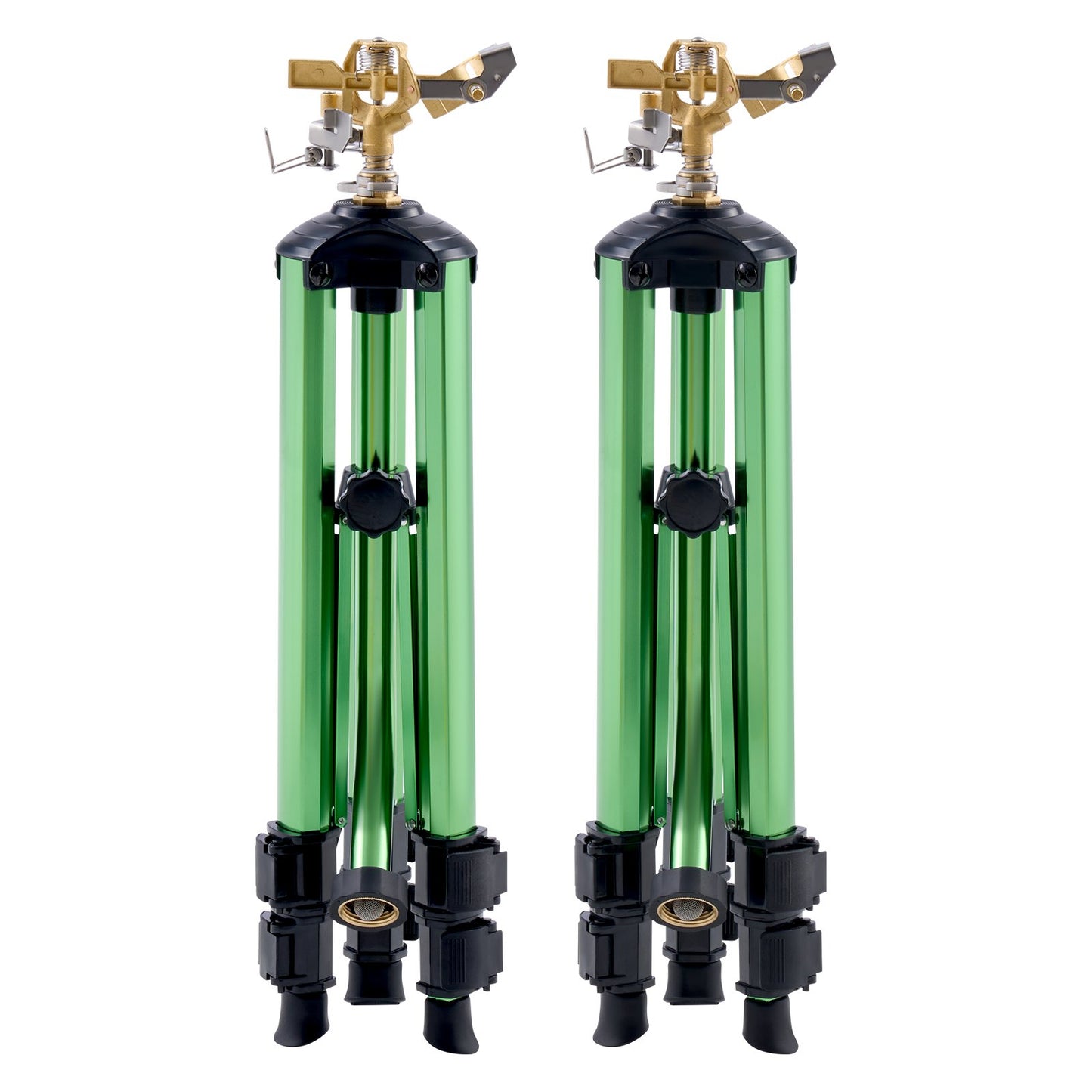 Impact Sprinkler on Tripod Base, 2 Packs, Heavy Duty Tripod Sprinklers with Brass Head & G3/4" Connector, 360 V952-SJJSSQLSZX2J3VCN2V0