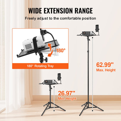 Projector Stand Laptop Stand Tripod Adjustable Height from 26.97 to 63 in V952-SJJSTYYZJDTPORD0VV0