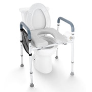 Raised Toilet Seat, 7-Position Height Adjustment 655-805 Mm, 158.7 kg Weight Capacity, with Comfort Padded V952-SJLDSJGMTZDLV1SLQV0