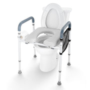Raised Toilet Seat, 7-Position Height Adjustment 655-805 Mm, 158.7 kg Weight Capacity, with Comfort Padded V952-SJLDSJGMTZDLV1SLQV0