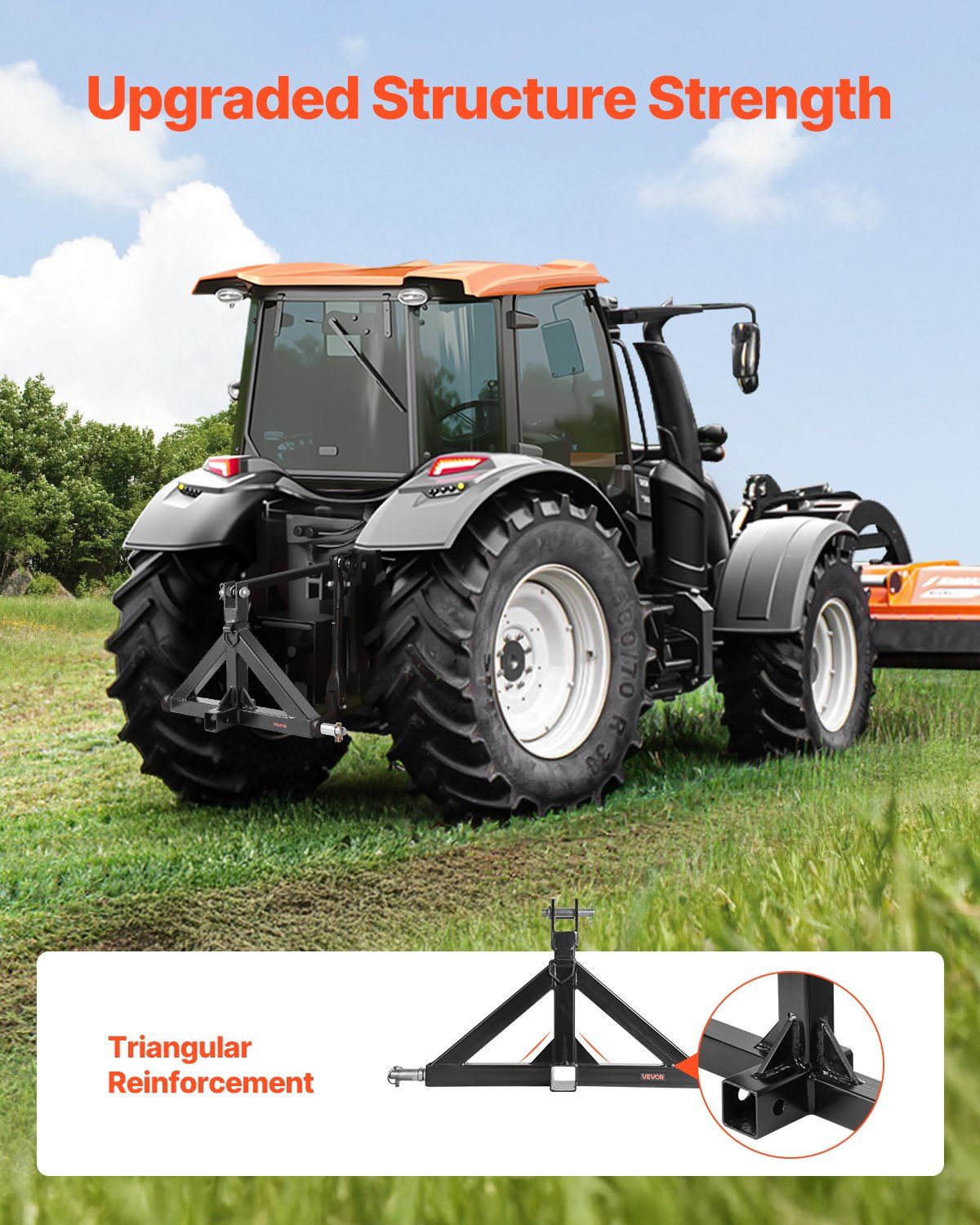 3 Point Hitch Receiver with 2 in Receiver, 3pt Quick Hitch Attachment, 3,000 lbs Capacity, Heavy Duty Tractor V952-SJXJSQDKDHBP6MZEX001V0