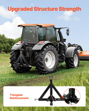 3 Point Trailer Hitch 2 in Receiver, 3pt Quick Hitch Attachment with 3 Trailer Balls, Tractor Tow Drawbar V952-SJXJSQDKSXTQ3L0DH001V0