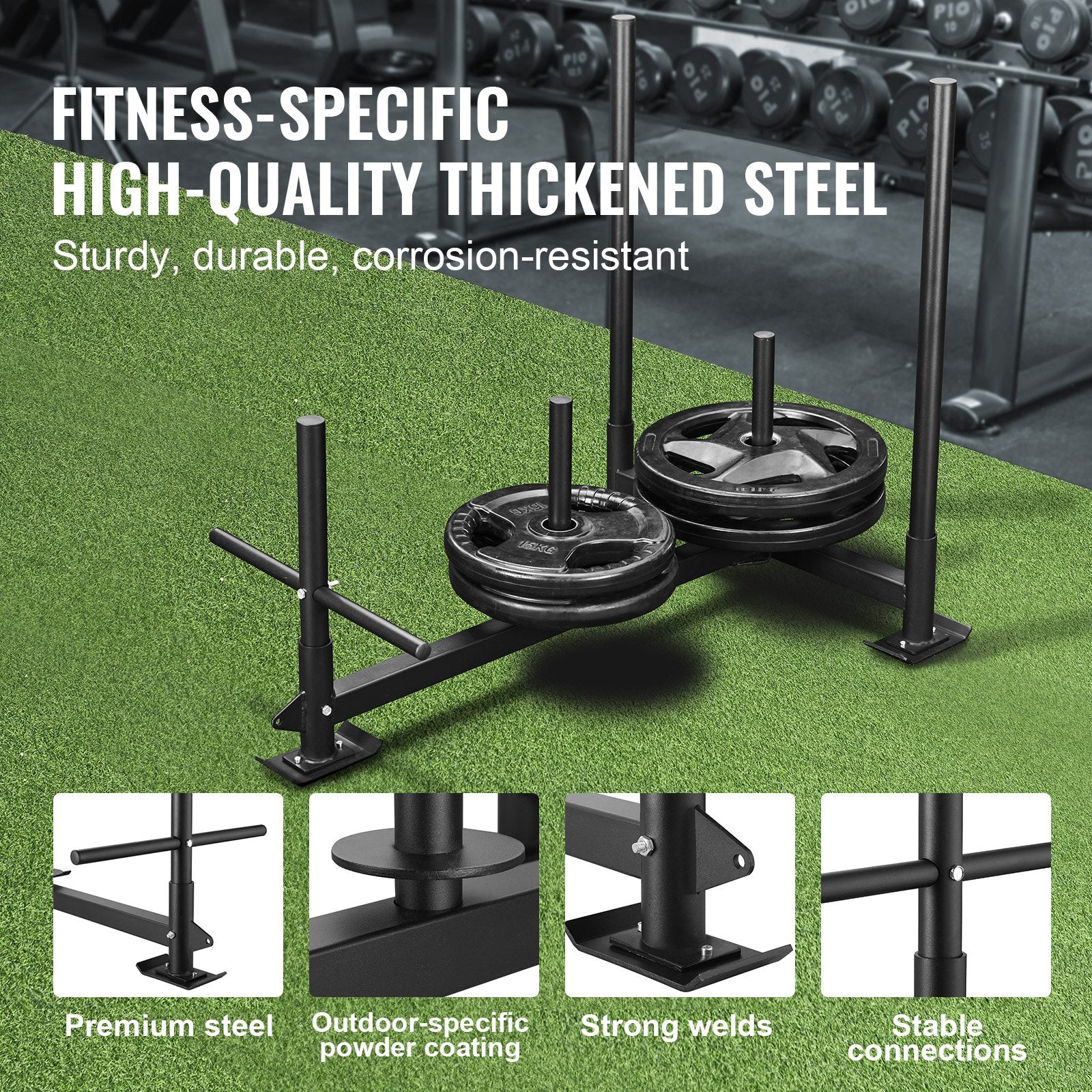 Weight Training Sled, Pull Push Power Sled with Handle, Fitness Strength Resistance Training, Steel Workout V952-SJXQTXSXTL123OVWYV0