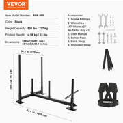 Weight Training Sled, Pull Push Power Sled with Handle, Fitness Strength Resistance Training, Steel Workout V952-SJXQTXSXTL123OVWYV0