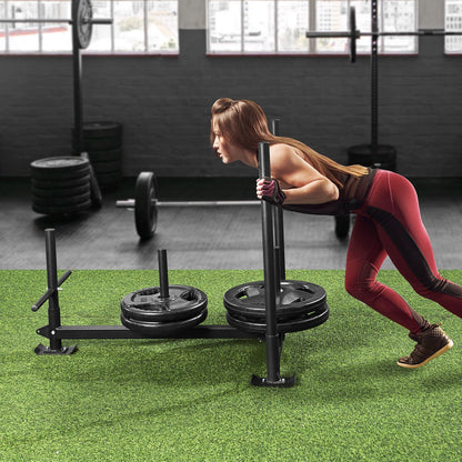 Weight Training Sled, Pull Push Power Sled with Handle, Fitness Strength Resistance Training, Steel Workout V952-SJXQTXSXTL123OVWYV0