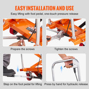 Hydraulic Lift Table Cart, 330lbs Capacity 50" Lifting Height, Manual Double Scissor Lift Table with 4 Wheels V952-SJYYSJPTCCS4BSRWBV0