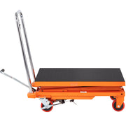 Hydraulic Lift Table Cart, 330lbs Capacity 50" Lifting Height, Manual Double Scissor Lift Table with 4 Wheels V952-SJYYSJPTCCS4BSRWBV0