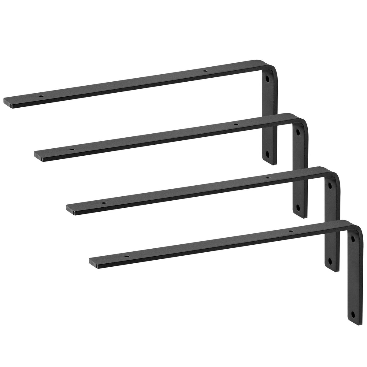 Shelf Bracket, Heavy Duty Floating Shelf Brackets 25.6 x 15.5 cm, 4 Pcs Brackets for Shelves, 5mm Thick Matte V952-SJZJGBZJYGHW5ZTBVV0