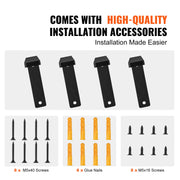 Shelf Bracket, Heavy Duty Floating Shelf Brackets 25.6 x 15.5 cm, 4 Pcs Brackets for Shelves, 5mm Thick Matte V952-SJZJGBZJYGHW5ZTBVV0