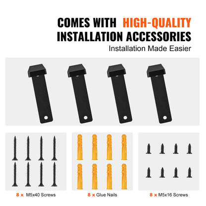 Shelf Bracket, Heavy Duty Floating Shelf Brackets 25.6 x 15.5 cm, 4 Pcs Brackets for Shelves, 5mm Thick Matte V952-SJZJGBZJYGHW5ZTBVV0