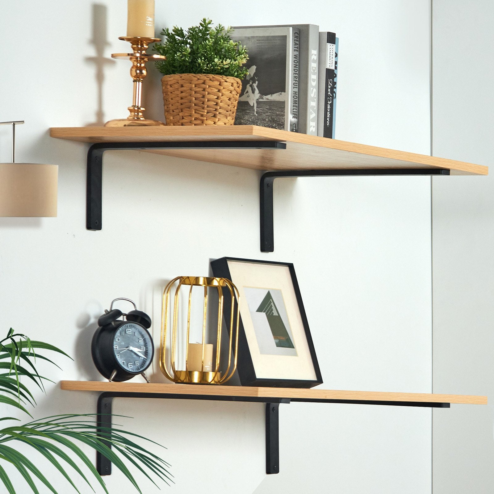 Shelf Bracket, Heavy Duty Floating Shelf Brackets 25.6 x 15.5 cm, 4 Pcs Brackets for Shelves, 5mm Thick Matte V952-SJZJGBZJYGHW5ZTBVV0