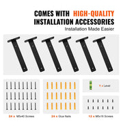 Shelf Bracket, 26.1cmL x 10cmW x 4.5cmH, 6 Pcs Heavy Duty Floating Shelf Brackets, Brackets for Shelves, 5mm V952-SJZJGBZJYGHW8B1EKV0