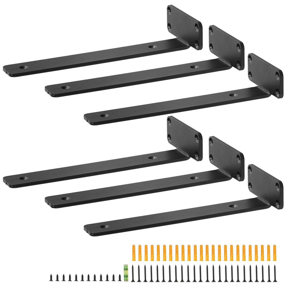 Shelf Bracket, 26.1cmL x 10cmW x 4.5cmH, 6 Pcs Heavy Duty Floating Shelf Brackets, Brackets for Shelves, 5mm V952-SJZJGBZJYGHW8B1EKV0