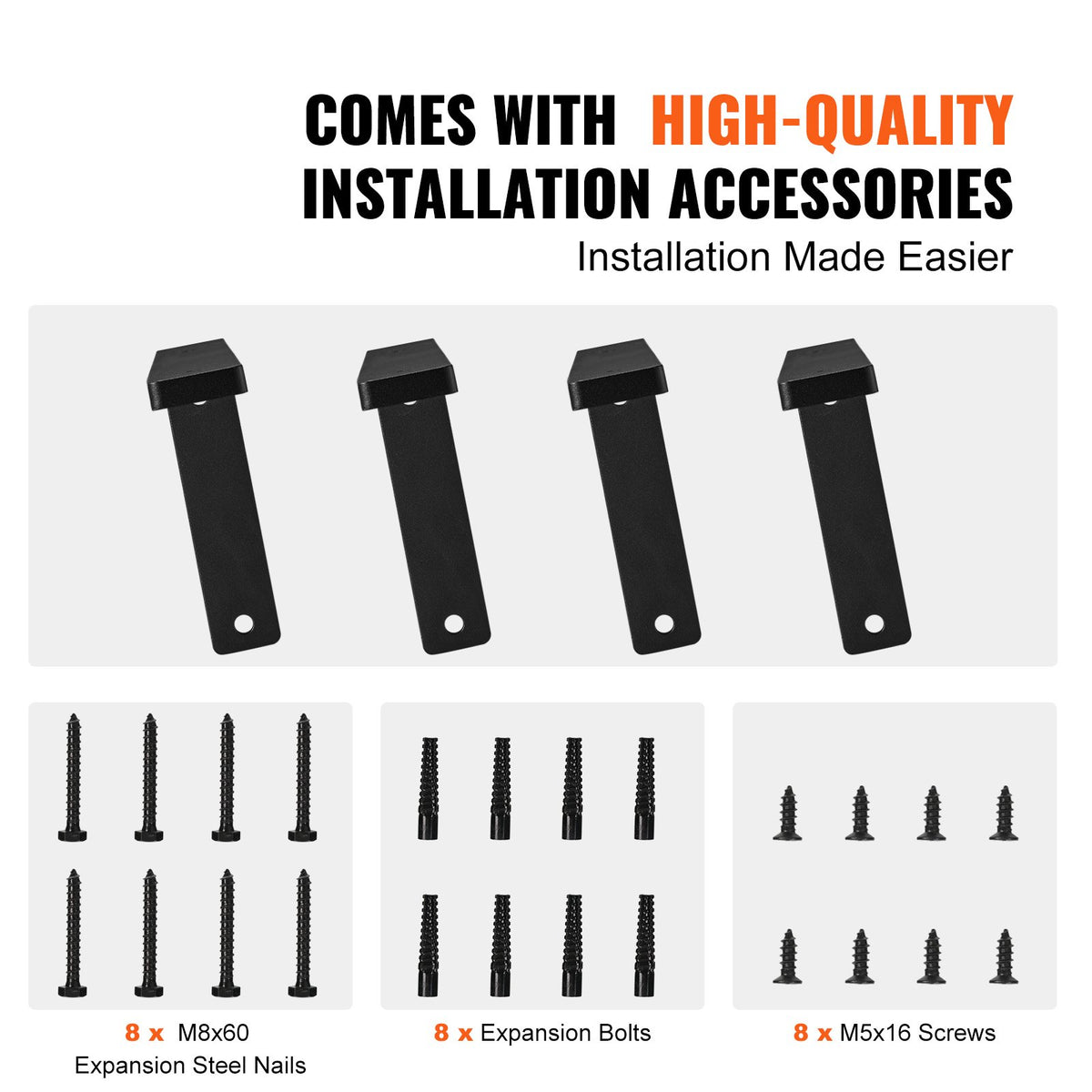 Shelf Bracket, 41 x 15.5 cm 4 Pcs, Heavy Duty Floating Shelf Brackets, Brackets for Shelves, 10mm Thick Matte V952-SJZJGBZJYGHWJF4D6V0