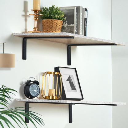 Shelf Bracket, 41 x 15.5 cm 4 Pcs, Heavy Duty Floating Shelf Brackets, Brackets for Shelves, 10mm Thick Matte V952-SJZJGBZJYGHWJF4D6V0