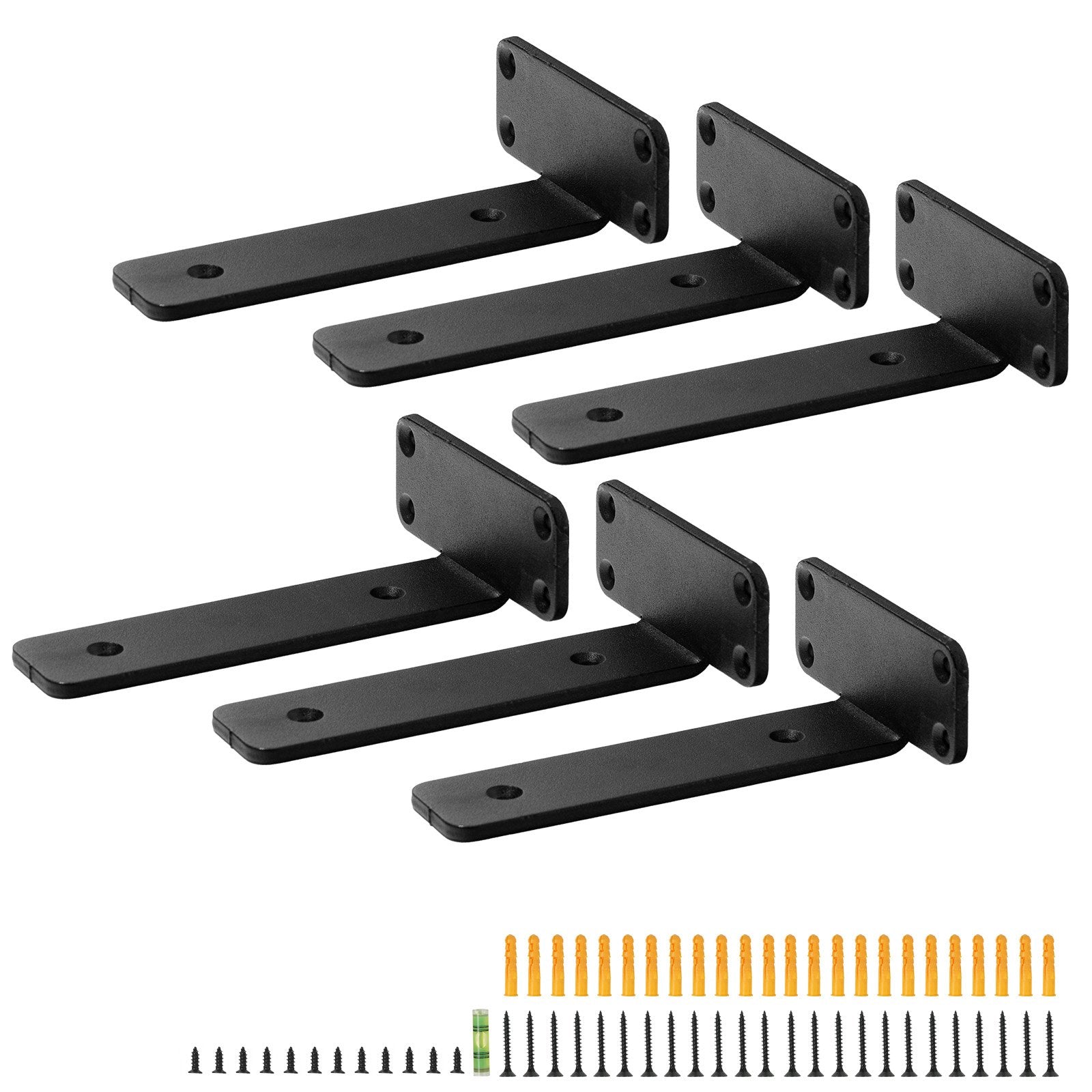 Shelf Bracket, 21cmL x 10cmW x 4.5cmH 6 Pcs, Heavy Duty Floating Shelf Brackets, Brackets for Shelves, 5mm V952-SJZJGBZJYGHWMVHQJV0