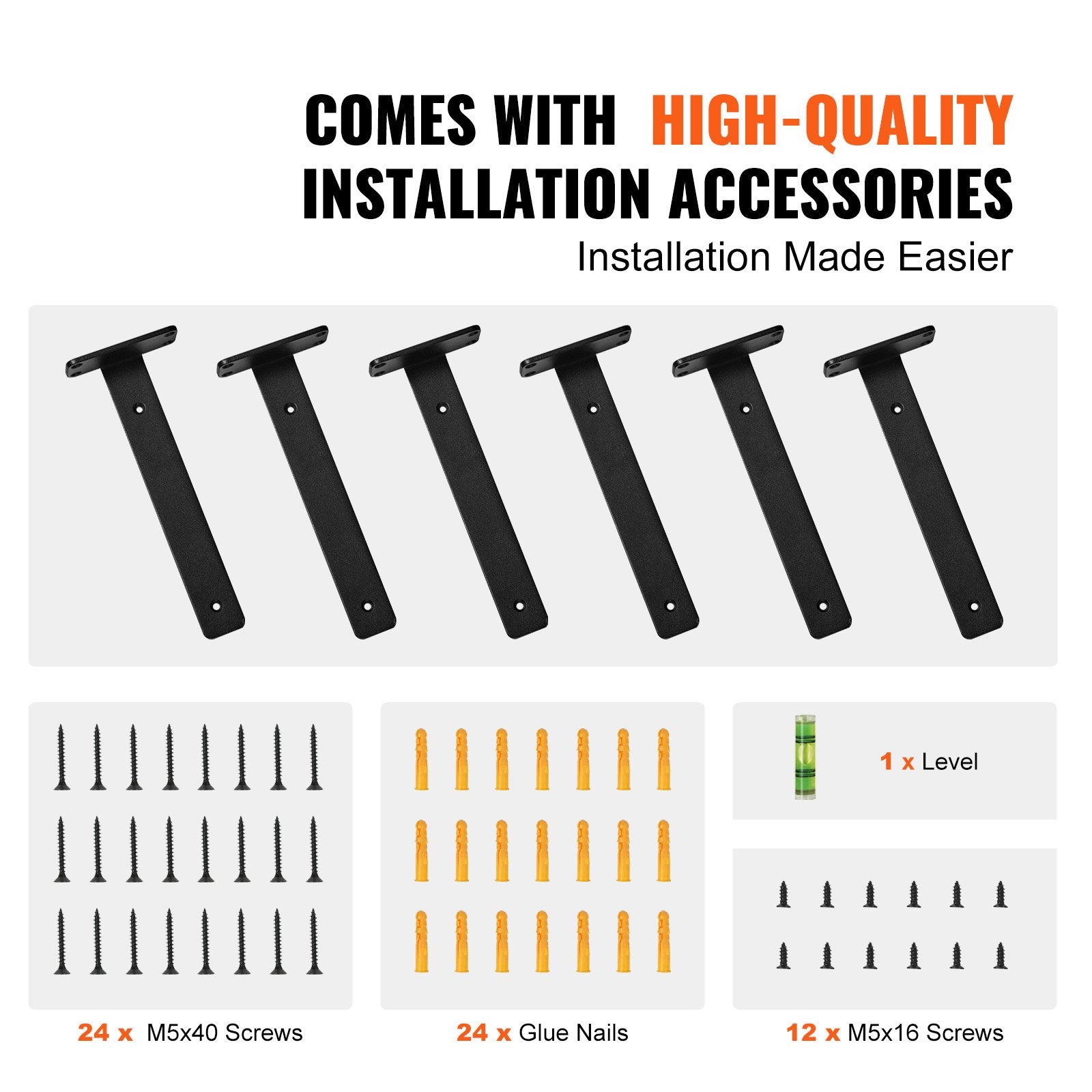 Shelf Bracket, 16cmL x 10cmW x 4.5cmH 6 Pcs, Heavy Duty Floating Shelf Brackets, Brackets for Shelves, 5mm V952-SJZJGBZJYGHWOM9OXV0