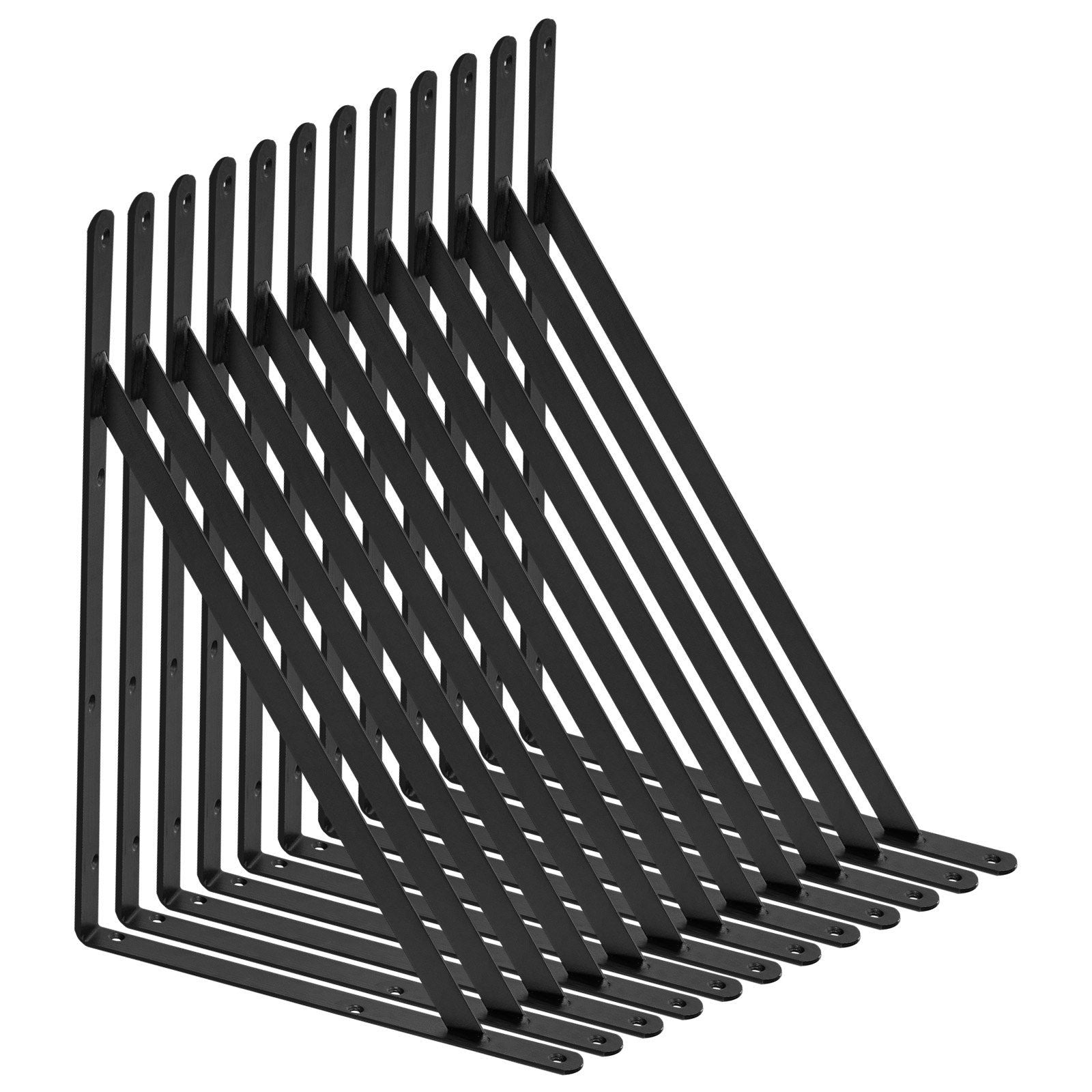 Shelf Bracket, 46 x 30.5 cm 12 Pcs, Heavy Duty Floating Shelf Brackets, Brackets for Shelves, 3mm Thick Matte V952-SJZJGBZJYGHWULB3QV0