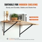 Shelf Bracket, 46 x 30.5 cm 12 Pcs, Heavy Duty Floating Shelf Brackets, Brackets for Shelves, 3mm Thick Matte V952-SJZJGBZJYGHWULB3QV0