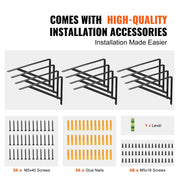 Shelf Bracket, 46 x 30.5 cm 12 Pcs, Heavy Duty Floating Shelf Brackets, Brackets for Shelves, 3mm Thick Matte V952-SJZJGBZJYGHWULB3QV0