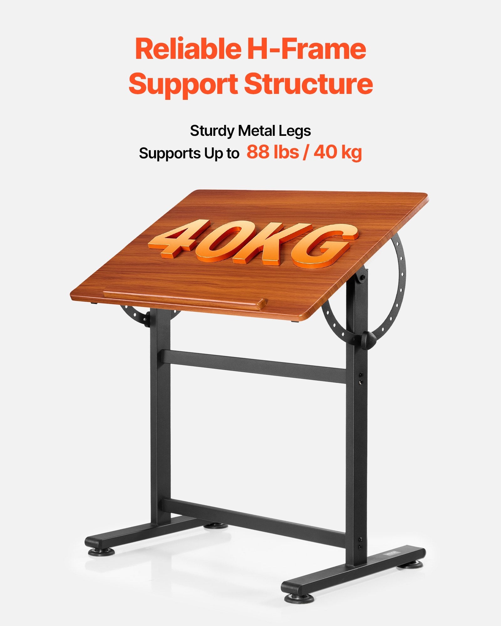 Drafting Table Adjustable 0 degrees-90 degrees Tilt Wooden Drawing Desk with H-Frame V952-SJZMZBDDZBDC3SG4Z001V0