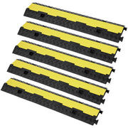 5 PCs Rubber Cable Protector Ramp, 2 Channel, 12000 lbs/axle Capacity Heavy Duty Hose Wire Cover Ramp V952-SKCDL52WH1111U72JV0