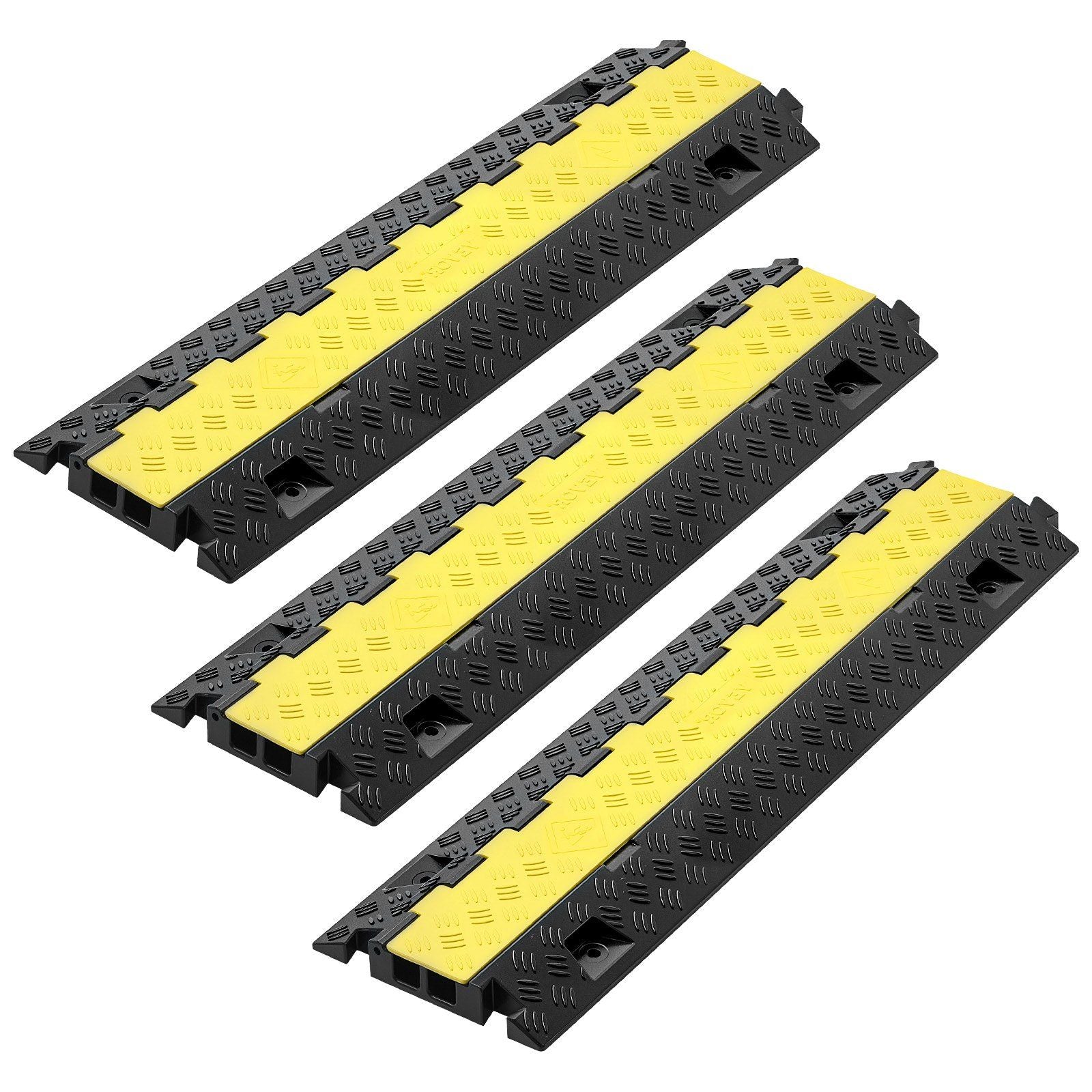 Cable Protector Ramp, 9,979 kg/axle Capacity, 2 Channel Heavy Duty TPU Cord Hose Wire Cover, 31 x 28 mm V952-SKCDLBHPD2CTEZB4B001V0