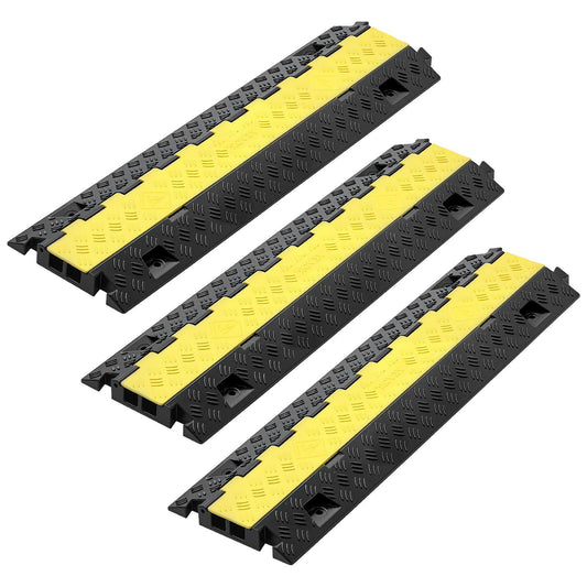 Cable Protector Ramp, 9,979 kg/axle Capacity, 2 Channel Heavy Duty TPU Cord Hose Wire Cover, 31 x 28 mm V952-SKCDLBHPD2CTEZB4B001V0