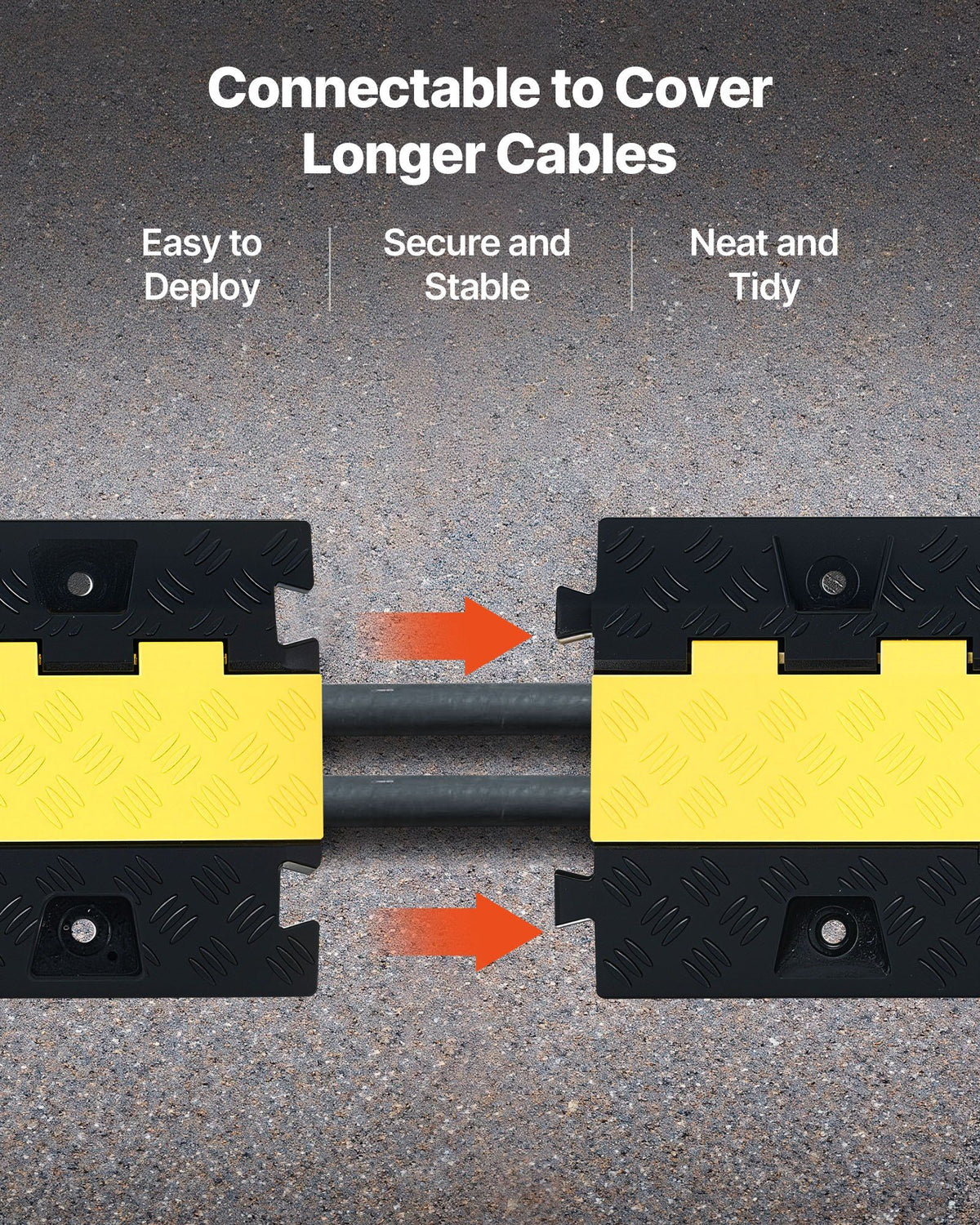Cable Protector Ramp, 9,979 kg/axle Capacity, 2 Channel Heavy Duty TPU Cord Hose Wire Cover, 31 x 28 mm V952-SKCDLBHPD2CTEZB4B001V0